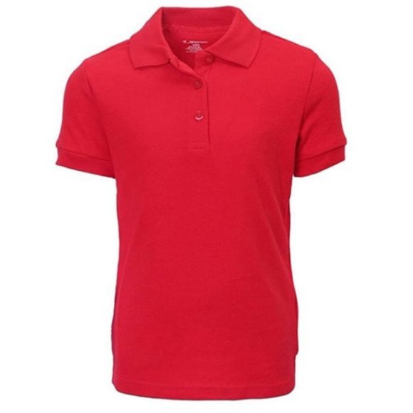 French Toast Girl's 2 Pack School Uniform Short Sleeve Polo Shirts, Red, X-Small - Picture 2 of 2